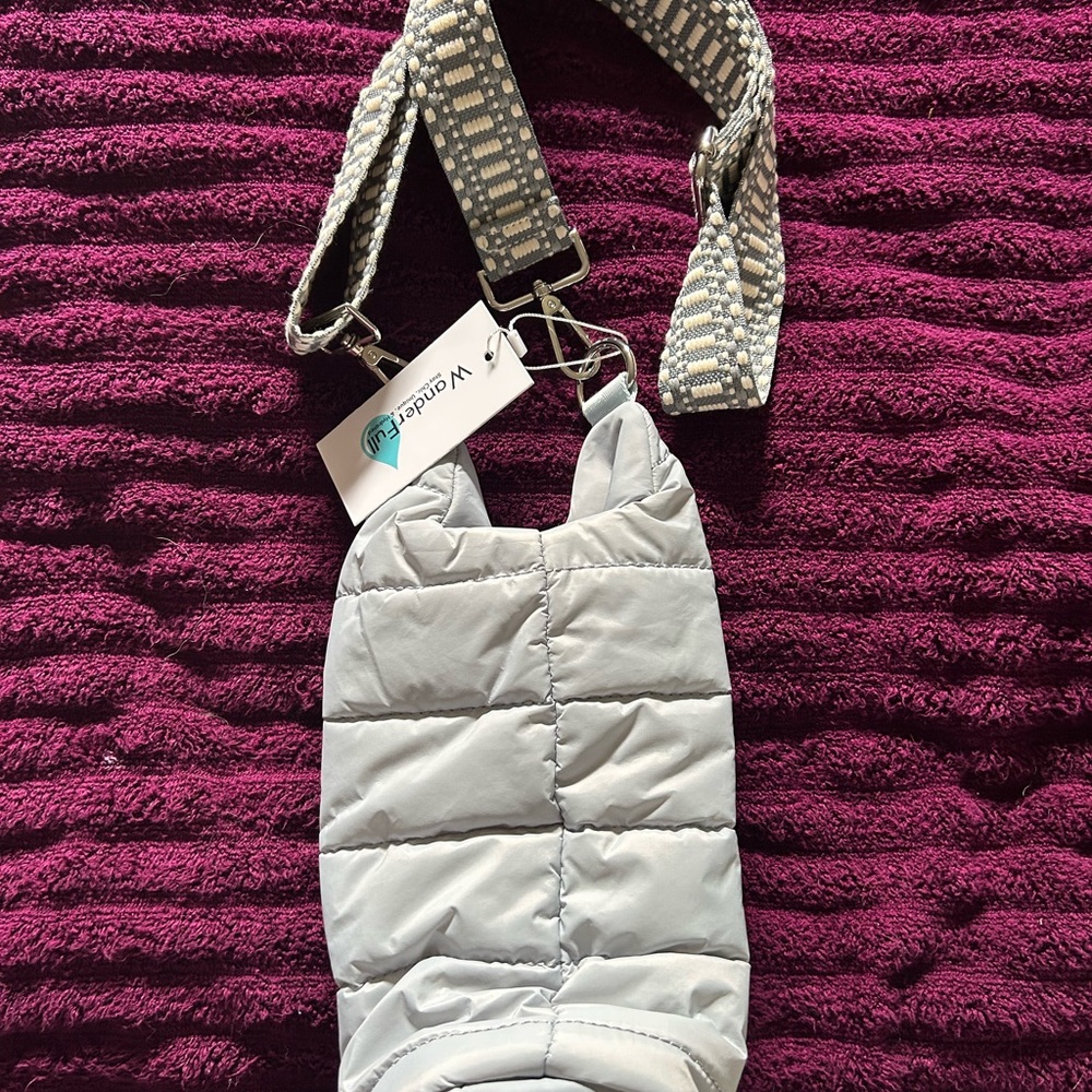 Wanderfun Gray Quilted Crossbody Bag